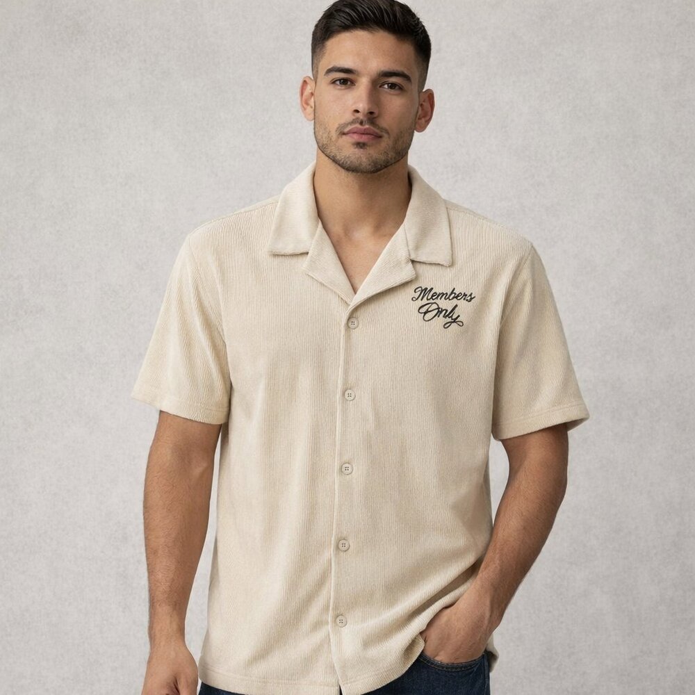 Members only corduroy button down shirt